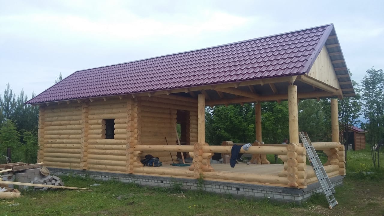 Терем-Арт Строительство бани из оцилиндрованного бревна в п.Стрижи Кировской области
